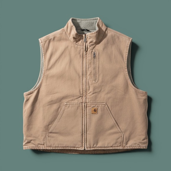 Carhartt Other - Carhartt Work Vest V33 CML Mens 2XL Sherpa Lined Camel Brown Regular Sandstone